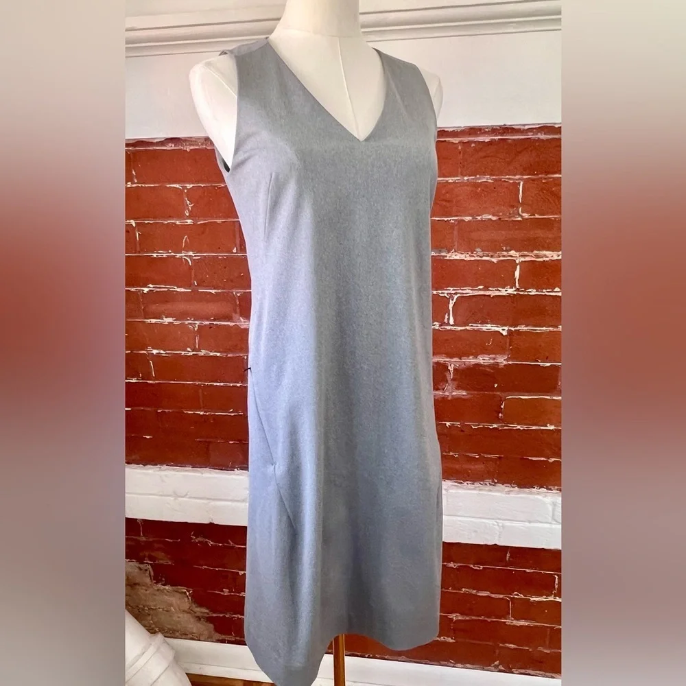 Ministry of Supply Kinetic Sleeveless Shift Dress Gray Knee Length - Picture 3 of 12